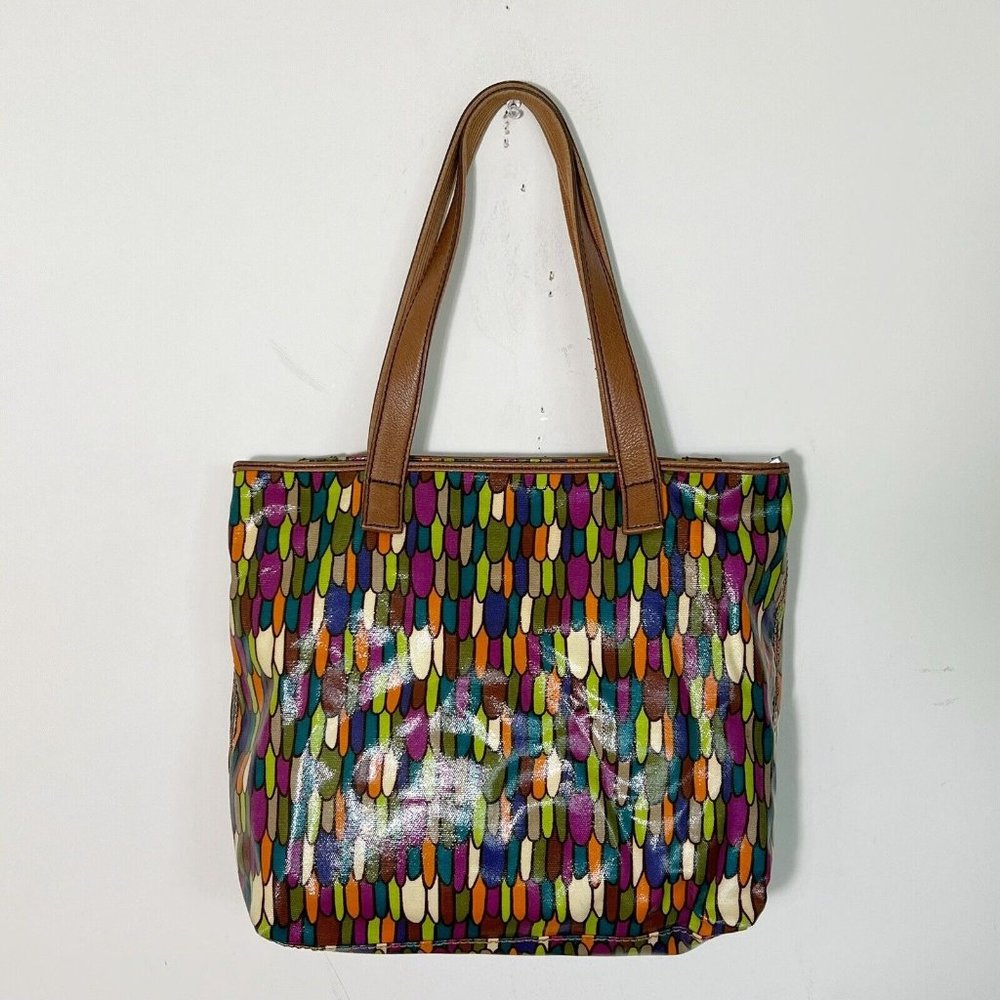 Fossil Key-Per Shopper Geometric Multicolor Handb… - image 4